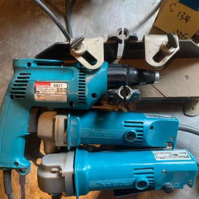 Makita Drill, 10mm Angle Drill, Nibbler & Stanley Miter Box