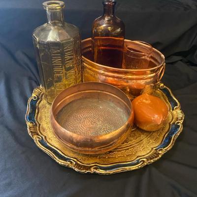 Vintage Amber Glass, Copper Pots & Decorative Craft From Italy