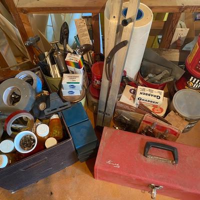 Vintage Kennedy Tool Box & Mixture Of Hardware, Hand Tools & More