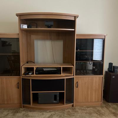 Entertainment Center Including AVID Speakers, Sony Equipment And Pioneer Stereo System