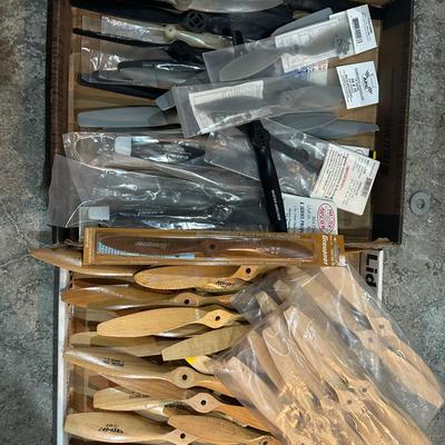 Dozens Of Propellers Made Of Both Wood And Plastic Featuring Varying Lengths And Brands