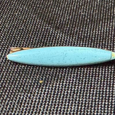 14K Gold & Turquoise Pin