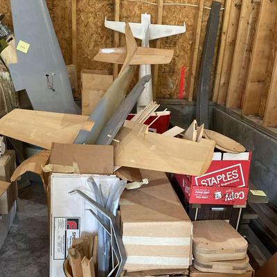 Unknown Model Airplane, Plywood Formica PC Board, Scrap Balsa And Plane Building Material