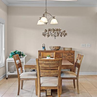 Sale Photo Thumbnail #190: Legacy table, 6 chairs, 2 leaves and buffet 