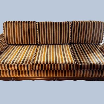 Cane velvet sofa