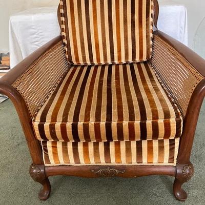 Unique cane velvet chair