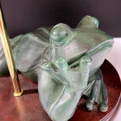 Frog Lamp With Woven Shade