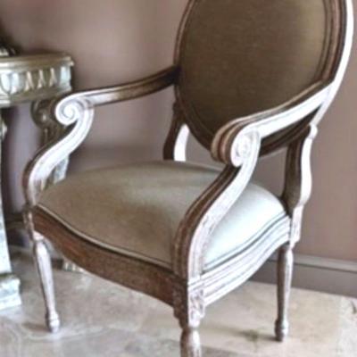 French Style Scroll Armed Side Chair by Italmond Furniture 