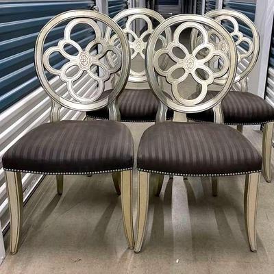 Set Of Four Henredon Transitional Dining Chairs