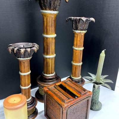  Coastal Bamboo Style Candlesticks And Decor 