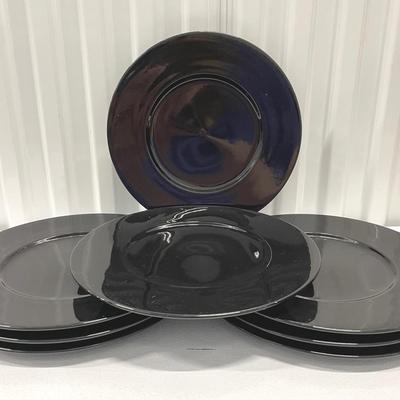 Mikasa Color Spectrum Indigo Black Charger Plates (8)