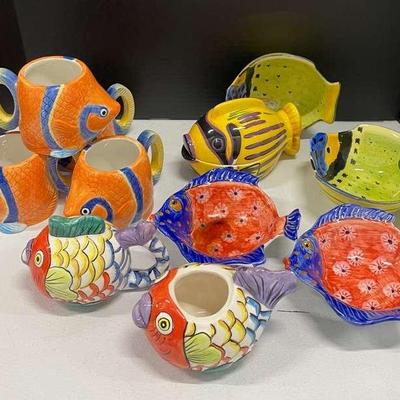 Ceramic Fish Mugs, Italian Bowls And Pescada Ceramics 