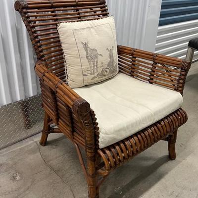 Rattan And Bamboo Arm Chair By Initials Interiors 