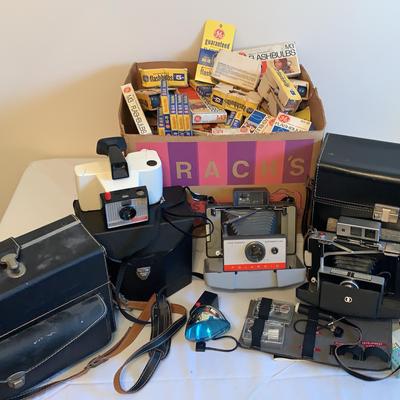 Polaroid Cameras w/Cases & Unsorted Bulbs