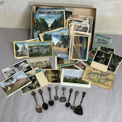 Vintage&Antique Postcards And Souvenir Spoons