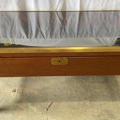 Display Table: Solid Wood, Brass & Glass 