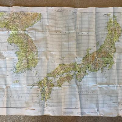 1950 USAF Korea/Japan Map ~40” X 50”