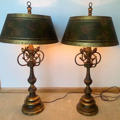 Mid century Faux Painted Lamps