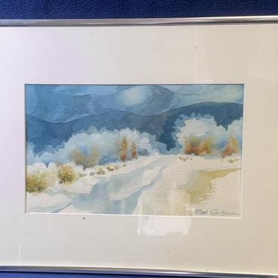 Ellen Wood Grijalva, Signed Landscape Watercolor, Framed