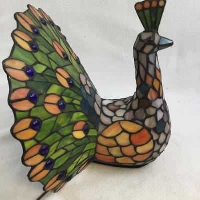 Stained Glass Peacock Table Lamp