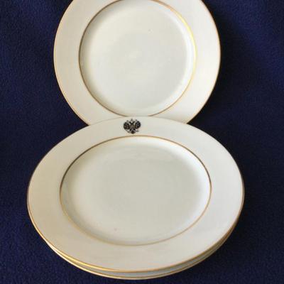 Russian Imperial Nicholas II Porcelain Plates Lunch 3pc.