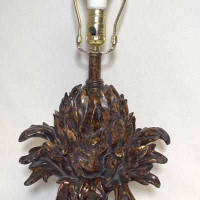 Carved Gilded Wood Artichoke Table Lamp