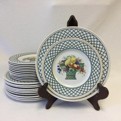 Villeroy & Boch, Basket of Fruit Design, Plates. 23 Pc.