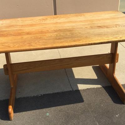 Gerald McCabe Orange Crate Modern Trestle Dining Table, Vintage 1970s
