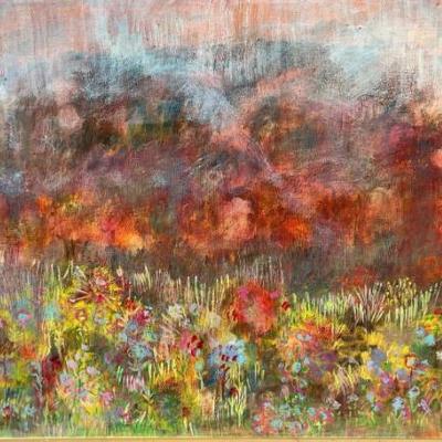 Abstract Landscape By Goodkind, Floral, Oil On Canvas