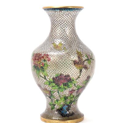 Sale Photo Thumbnail #330: Lot 330 chinese plique a jour cloisonne vase
