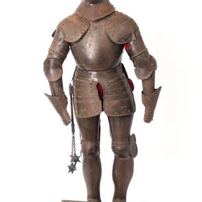 Sale Photo Thumbnail #68: Lot 68 enlarged scale miniature model armour w double spike flail