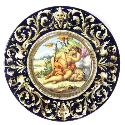 Sale Photo Thumbnail #180: Lot 180 italian hand painted majolica charger