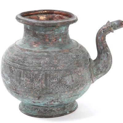 Sale Photo Thumbnail #259: Lot 259 handsome islamic copper pouring vessel