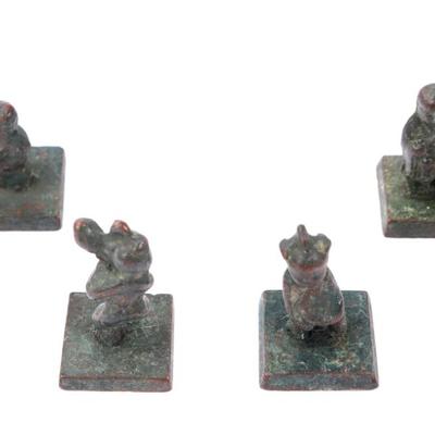 Sale Photo Thumbnail #389: Lot 389 group of four chinese bronze stamps