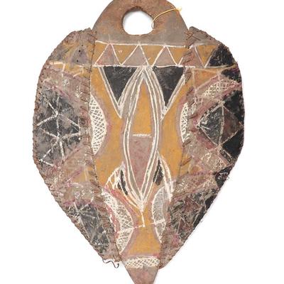 Sale Photo Thumbnail #72: Lot 72 png painted wood dance shield
