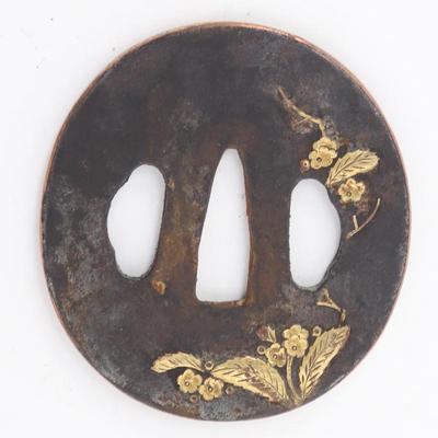 Sale Photo Thumbnail #25: Lot 25 early japanese floral shrub tsuba edo 1603 1868
