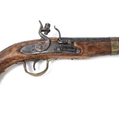 Sale Photo Thumbnail #55: Lot 55 decorative flintlock pistol