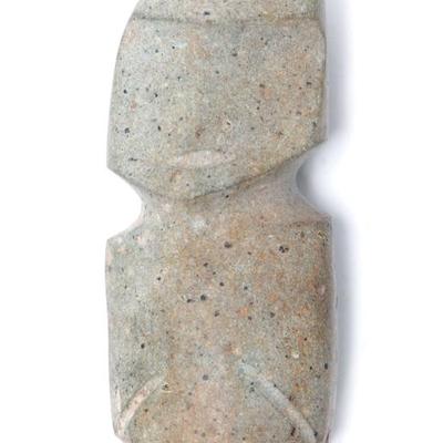 Sale Photo Thumbnail #150: Lot 150 mezcala stone standing figure 400 bce 100 bce