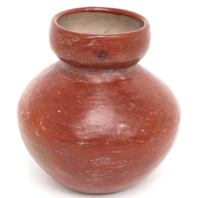 Sale Photo Thumbnail #152: Lot 152 pre columbian terracotta redware water vessel
