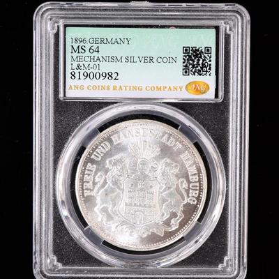 Sale Photo Thumbnail #490: Lot 491 1896 germany mns 64 mechanism silver coin