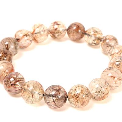 Sale Photo Thumbnail #113: Lot 113 beautiful rutilated quartz crystal bead bracelet