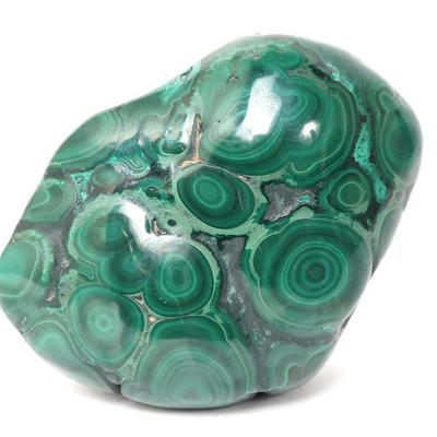 Sale Photo Thumbnail #218: Lot 218 gorgeous bullseye polished malachite section
