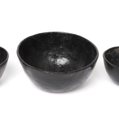 Sale Photo Thumbnail #382: Lot 382 chinese yi peoples lacquer bowls trio