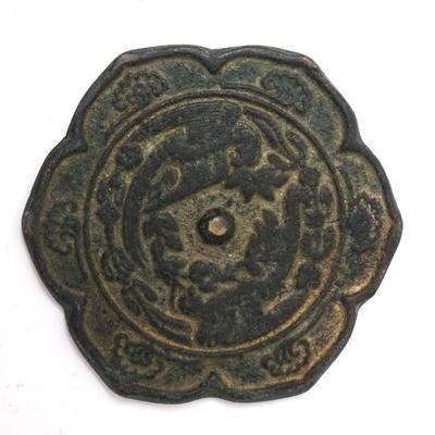 Sale Photo Thumbnail #393: Lot 393 chinese heavily detailed bronze mirror