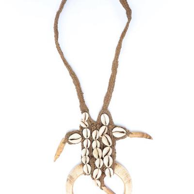 Sale Photo Thumbnail #106: Lot 106 papua new guinea shell boar tusk necklace