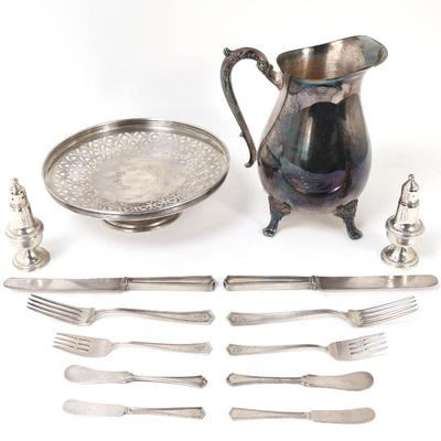 Sale Photo Thumbnail #174: Lot 174 14 pieces of vintage sterling plated silver, r.w. & sons