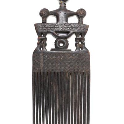 Sale Photo Thumbnail #475: Lot 476 african wood carved fertility comb