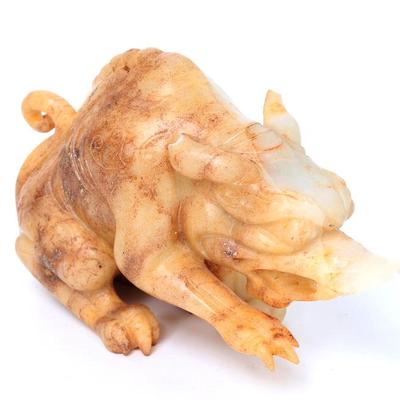 Sale Photo Thumbnail #310: Lot 310 chinese hardstone carving of a beast