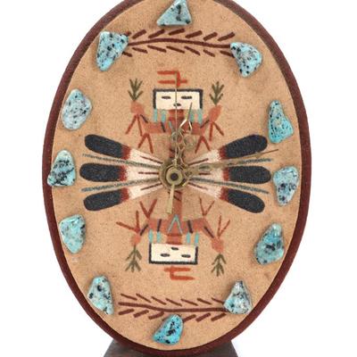 Sale Photo Thumbnail #420: Lot 420 beautiful native american style desk clock
