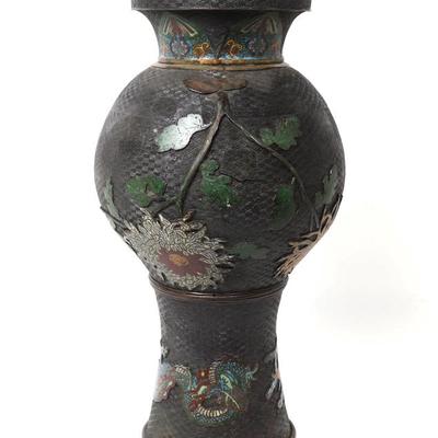 Sale Photo Thumbnail #343: Lot 343 big chinese champleve bronze vase